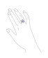 ფოტო #6 პროდუქტის Winter Holiday Christmas Statement 2 Tone Blue Clear Cubic Zirconia Flower Snowflake CZ Ring Cocktail For Women Sterling Silver