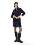 Фото #4 товара Only denim button down dress in dark blue