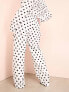 ASOS LUXE Curve co-ord tailored suit trousers in spot print