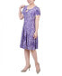 Фото #3 товара Women's Short Sleeve Jacquard Knit Seamed Dress