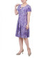 Women's Short Sleeve Jacquard Knit Seamed Dress