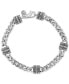 Фото #1 товара EFFY® Men's Rondelle & Curb Link Bracelet in Sterling Silver