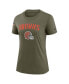 Фото #2 товара Women's Olive Cleveland Browns 2022 Salute To Service Legend T-shirt