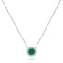 Sparkling silver necklace with zircons NCL136WG silver, clear, green - фото #1