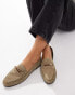 ALDO Francine Slip on Loafer in Olive Suede