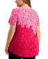 ფოტო #2 პროდუქტის Plus Size Garden Etch Short-Sleeve Top, Created for Macy's