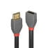 Lindy 2m HDMI 2.0 Extension - Anthra Line - 2 m - HDMI Type A (Standard) - HDMI Type A (Standard) - 18 Gbit/s - Audio Return Channel (ARC) - Black
