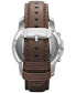 ფოტო #3 პროდუქტის Men's Chronograph Grant Brown Leather Strap Watch 44mm