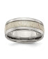 Фото #1 товара Stainless Steel Polished with Antler Inlay 8mm Band Ring