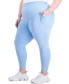 Plus Size Compression 7/8 Leggings, Created for Macy's Skysail Blue, 1X - фото #3