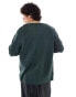 ASOS DESIGN knitted crew neck cardigan in dark green