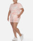 ფოტო #4 პროდუქტის Plus Size 2 Piece Top Shorts Lounge Set