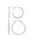 ფოტო #1 პროდუქტის Clear Crystal C Hoop & Click Top Hoop Earring Set in Gold Plate or Silver Plate