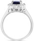ფოტო #3 პროდუქტის EFFY® Sapphire (1-1/2 ct. t.w.) & Diamond (1/10 ct. t.w.) Halo Ring in 14k White Gold