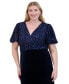 ფოტო #3 პროდუქტის Plus Size V-Neck Mixed-Media Sequin Velvet Gown