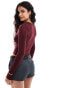 Фото #6 товара Stradivarius STR sculpt long sleeve t-shirt in burgundy