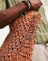 ASOS DESIGN crochet tote bag in brown