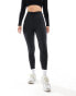 ASOS 4505 – Hourglass – Sport-Leggings in Hochglanz-Schwarz mit hoher Taille und geraffter Vorderseite