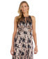 Women's Foil Printed Tiered Halter Dress