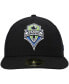 Фото #2 товара Men's Black Seattle Sounders FC Primary Logo Low Profile 59FIFTY Fitted Hat