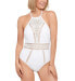 Salt + Cove 284850 Women Juniors Crochet One-Piece Swimsuit White, Size L