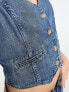 Фото #5 товара Levi's Jaylah denim waistcoat vest in mid blue