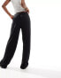 Фото #3 товара ASOS DESIGN low rise linen look trousers in black