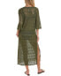 Фото #2 товара Vince Camuto Crochet Caftan Cover-Up Safari Green XS