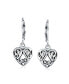 Open Lightweight Scroll Filigree Multi Heart Shape Puff Hearts Drop Dangle Earrings For Women Girlfriend Oxidized .925 Sterling Silver Lever back