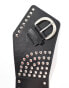 Фото #3 товара Stradivarius curved studded western belt in black