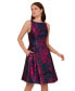 Women's Floral-Jacquard Sleeveless Fit & Flare Dress