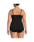 Plus Size Chlorine Resistant Shirred V-neck One Piece Swimsuit