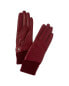 Фото #1 товара Bruno Magli Bias Quilt Cashmere-Lined Leather Gloves Women's Red L
