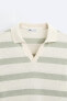 STRIPED TEXTURED POLO SHIRT