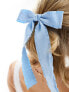 Reclaimed Vintage hair bow with frills in blue - фото #1