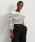 Фото #1 товара Women's Petite Striped Crewneck Sweater
