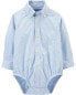 Фото #2 товара Baby Oxford Button-Front Bodysuit 18M