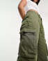 Pimkie low rise wide leg cargo jeans in khaki