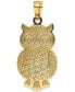 ფოტო #3 პროდუქტის Textured Owl Charm in 14K Gold with Rhodium Plating