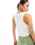 Nike Training One Dri-Fit slim crop tank top in white