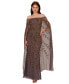 ფოტო #1 პროდუქტის Women's Beaded Off-The-Shoulder Cape Dress