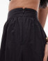 Topshop co-ord taffeta tiered maxi skirt in black