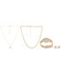 Фото #4 товара Часы и аксессуары Jessica Carlyle женские аналоговые, кварцевые с тремя стрелками, металлический браслет с золотистым оттенком, 34 мм, набор для подарка