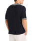 Фото #2 товара Men's Miami Vice x Textured Short-Sleeve Striped-Trim Polo Sweater