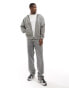 Фото #3 товара ASOS DESIGN oversized pique washed zip through hoodie in grey