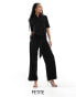 Фото #2 товара JDY Petite short sleeve pocket jumpsuit in black