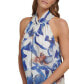 Фото #4 товара Блузка без рукавов DKNY petite Printed с вырезом галстучка