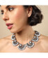 Women's Silver Embellished Fan Collar Necklace