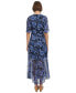 Фото #2 товара Women's Floral Flutter-Sleeve Maxi Dress