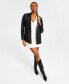 Фото #3 товара Women's Oversized Leather Blazer Jacket